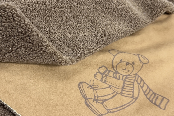 担保付きの羊毛の生地100%のPUがSherpaの羊毛を結んだ400gsm 160cmをヒグマ